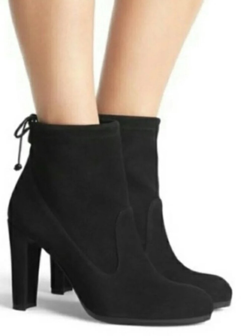 Stuart Weitzman Glove suede tie back bootie
